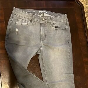 Sonoma Gray Skinny Jeans with Distressed Details